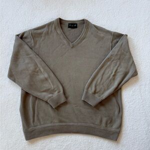 Eddie Bauer Olive Green V-neck Sweater Men’s Size XL Cotton Blend Pullover